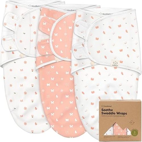 3-Pack Organic Baby Swaddle Sleep Sacks - Swaddles for Newborns, Infant 0-3 Months, Baby Girls, Boys, Soft & Snug Newborn Sleep Sack, Nursery Swaddling Blankets (Butterflies, OS)