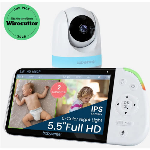 Babysense MaxView PRO: Video Baby Monitor with 2 Cameras, Non Wifi, Sp