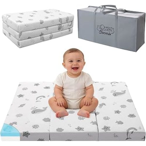 Ciremiv Trifold Pack and Play Mattress, Playpen Mattress 38" x 26" x 2.4"