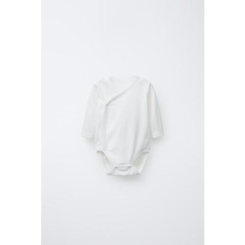 0-6 MONTHS/ THREE-PACK OF LONG-SLEEVE BODYSUITS WITH KIMONO COLLAR - Oyster-white | ZARA United States