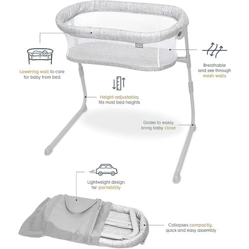 HALO Baby Bassinet, BassiNest Flex, Adjustable Portable Travel Co Sleeping Crib, Easy Folding, Lightweight with Mattress and Carrying Bag