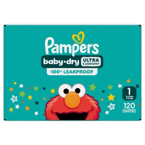 Pampers Baby Dry Diapers Super Pack - Size 1 - 120ct