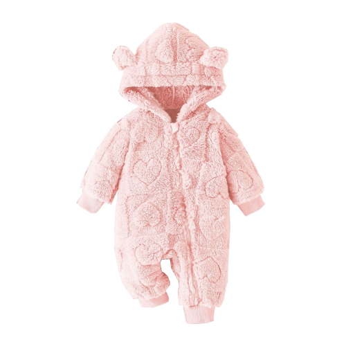 Chbgutlmr Newborn Baby Clothes Winter Toddler Hoodies Zipper Fleece Onesie Infant Boy Girl Warm Outfits
