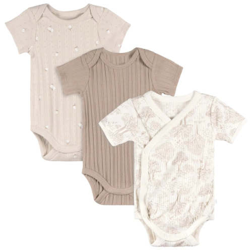 Just Born - Short Sleeve Wrapover Baby Bodysuit (3 Pack)