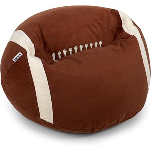 Big Joe Sports Ball Child-Sized Bean Bag Chair for Kids, Football Plush, Ultra-Soft Lightweight Polyester Blend, 2.5 Foot Refillable