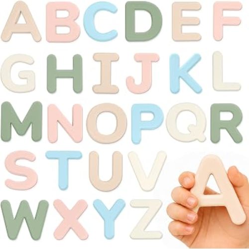 JoyCat Silicone Magnetic Alphabet Letters Fridge Magnets, Nordic Color