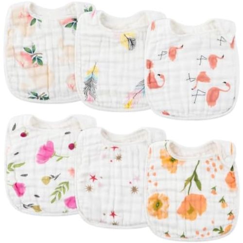 6Pcs Snap Muslin Cotton Baby Bibs