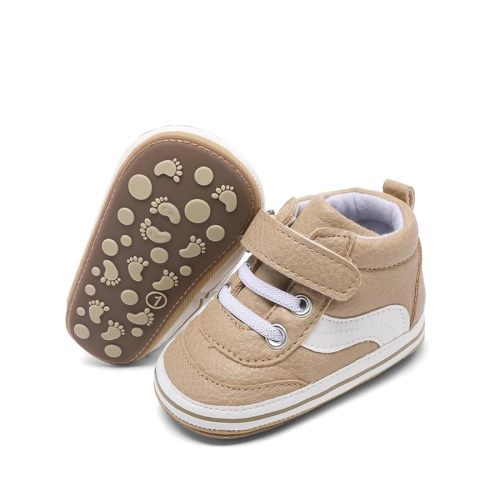 Baby Boys Girls Leather PRE-Walking Sneakers Toddler Anti-Slip Rubber Sole Infant Lightweight First Step Shoes