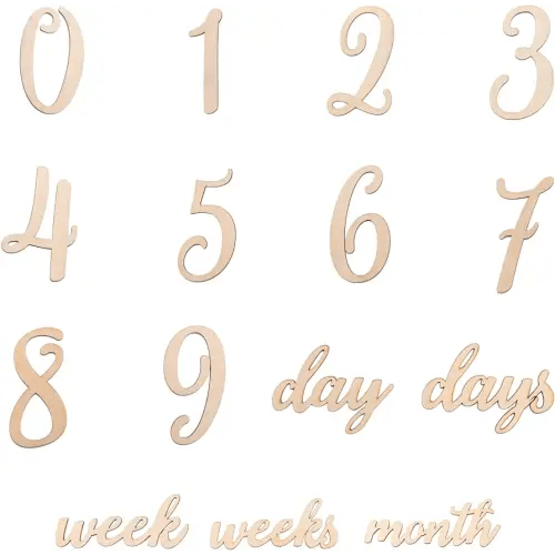 Baby Milestone Numbers, Wooden Milestones 19PCS, Newborn Recording Milestones