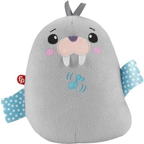 Fisher-Price Baby Toy Chill Vibes Walrus Soother, Plush Sound Machine with Music & Vibrations for Developmental Play Newborns Ages 0+ Months