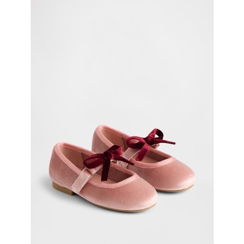 Toddler Velvet Bow Mary Jane Flats