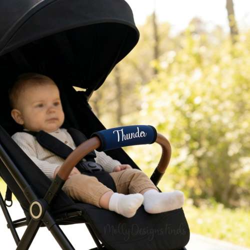 Embroidered Stroller Handle Tag,Personalized Stroller & Luggage Handle Wrap,Personalized Luggage Tag,Custom Plate Stroller,Baby Shower Gift