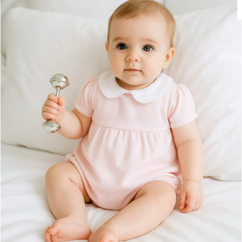 Essentials Solid Collared Ruffle Bubble - Pink – Magnolia Baby