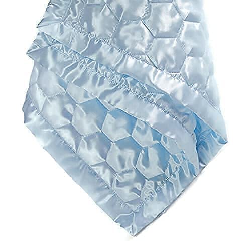 Quilted Satin Baby Blanket 48"x36" (Light Blue)
