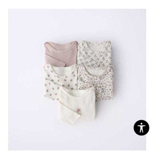 FIVE-PACK OF FLORAL BODYSUITS - Pink | ZARA United States