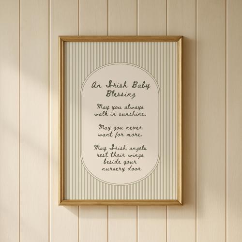 Irish Baby Blessing Print | May You Always Walk in Sunshine