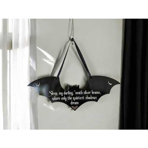 Gothic Baby Bat Nursery Decor: Spooky Lullaby Wall Hanging