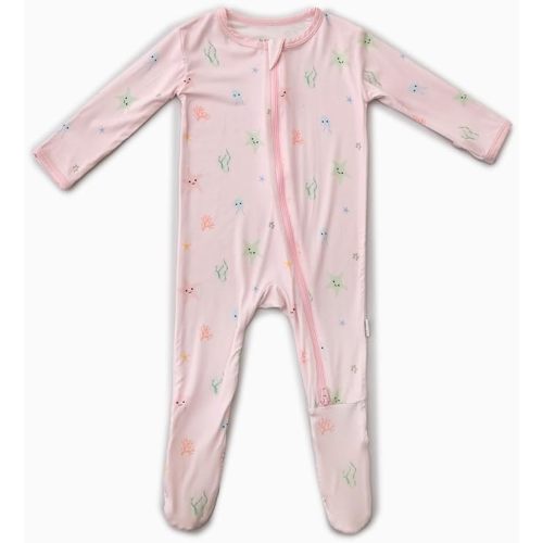 Bamboo Little Soft Baby Footie Pajamas, Baby Clothes, Newborn Sleepers, 95% Viscose and 5% Spandex, 0-24 Months