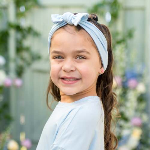 Knotted Bow Headband in Breeze