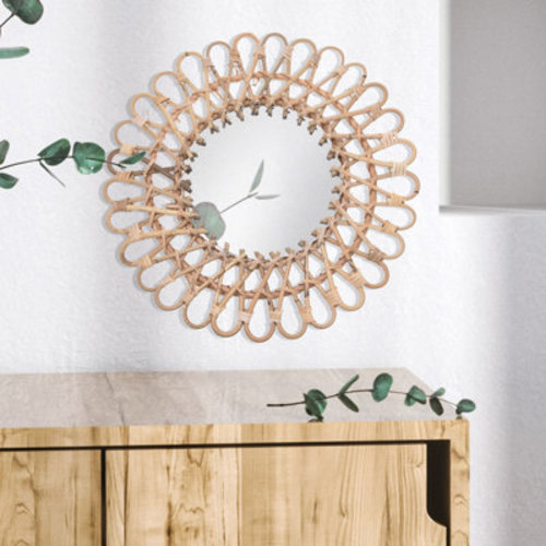 Bayou Breeze Rattan Wall-Mounted Mirror Art Decor | Wayfair