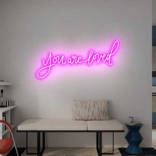 You Are Loved LED Neon Sign – Neon Light Decor for Bedroom, Living Room, Nursery Spaces