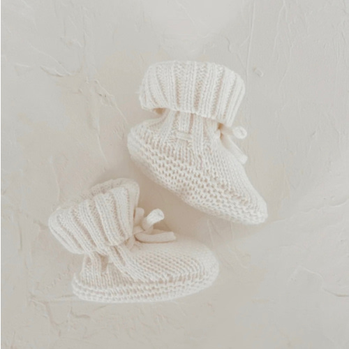 Knit Booties in Warm White