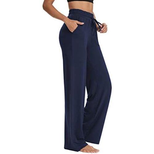 Sarin Mathews Womens Yoga Sweatpants Wide Leg High Waisted Lounge Pajamas Pants Comfy Workout Loose Pants with Pockets