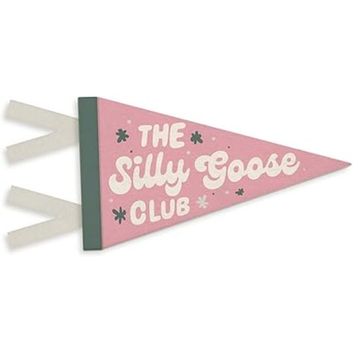 Silly Goose Nursery Playroom Banner, The Silly Goose Club Playroom Wall Decor, Kids Room Nursery Wall Art Decor for Kid Toddler Room 7.8x14