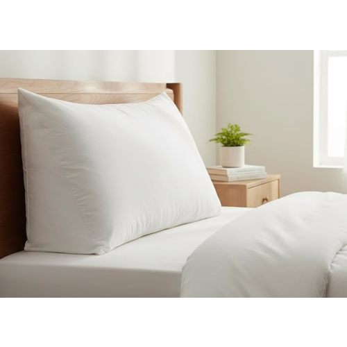 Reading & Resting Wedge Pillow, Cushion for Sitting in Bed, Sofa or Chair (Down & Feather Blend)