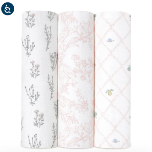 French Floral Silky Soft Swaddle 3 Pack | aden + anais