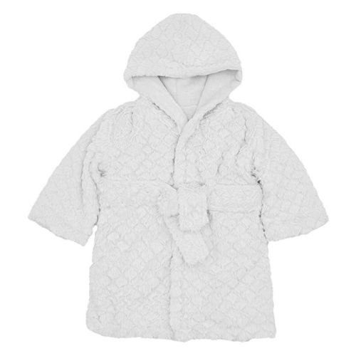 EVERYDAY KIDS Grey Baby Fleece Robe with Hood Cozy Hooded Bathrobe for Ages 0-9 Months Soft, Warm, Lightweight Infant Sleepwear, Loungewear