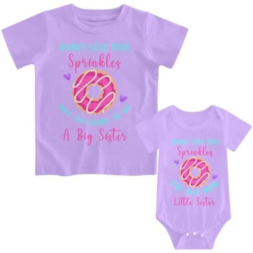 Funnycokid Sibling Matching Outfits Big Brother Sister Toddler T-Shirt Suit
