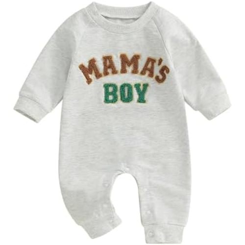 pengnight Newborn Baby Boys Girls Romper Long Sleeve Lil Bro Letter Print Solid Color Bodysuit Jumpsuit