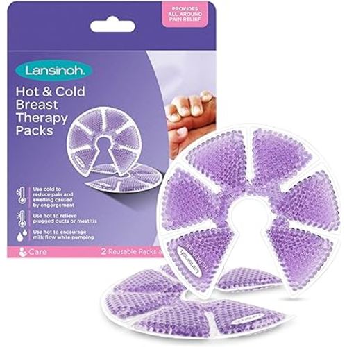 Lansinoh Breast Therapy Packs with Soft Covers, Hot and Cold Breast Pads, Breastfeeding Essentials for Moms, 2 Pack