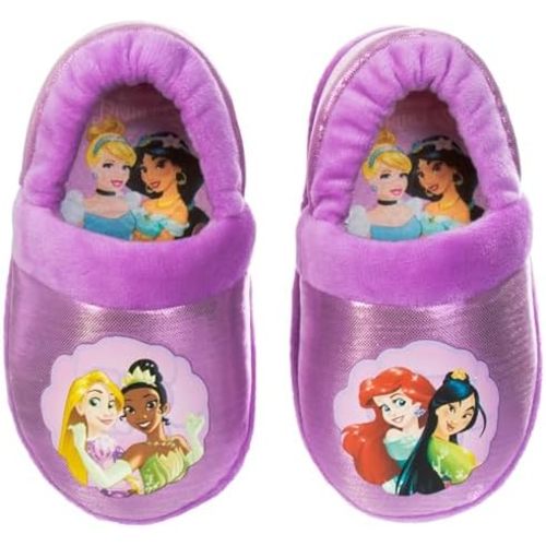 Disney Princesses Encanto Little Mermaid Slippers for Girls - Kids House Shoes Soft Plush Warm Comfy Sandals (Toddler sizes 5-10 / Little Kid sizes 11-12)
