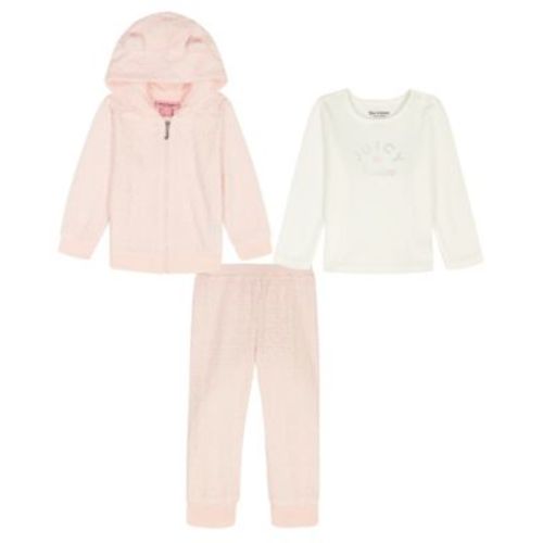 Baby Girls' Long-Sleeve Hoodie, T-Shirt, and Joggers, 3-Piece Set