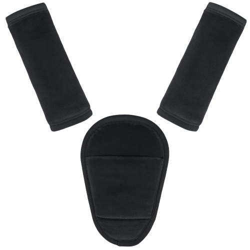 Kids Seat Straps Cover Pad, Child Shoulder & Belly Comfort Cushion Set, Universal Seat Strap Cover for Booster, Strollers, High Chairs, Black