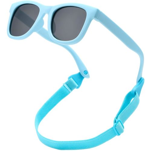 COASION Bendable Flexible Polarized Newborn Baby Sunglasses with Strap for Infant Boys Girls Age 0-12 Months CA8042