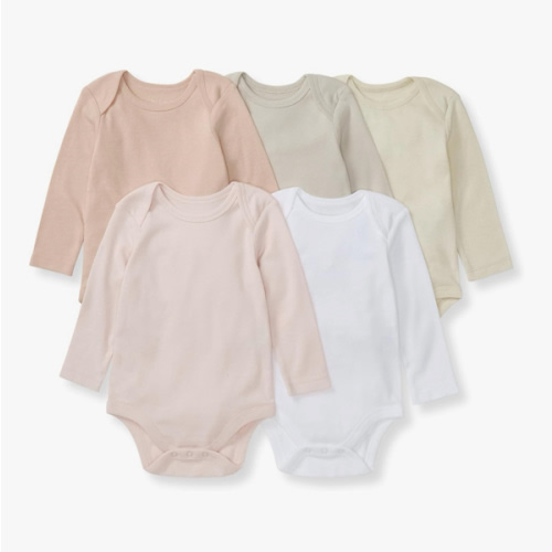 Burt's Bees Baby Organic Cotton Bodysuits – Baby Boy & Girl Short and Long Sleeve One-Pieces, 5-Pack