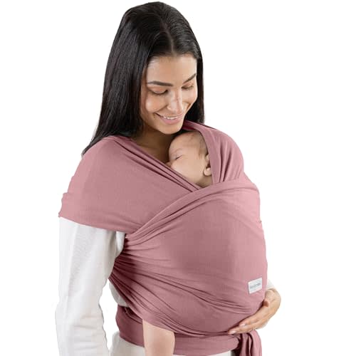 Comfy Cubs Baby Wrap Carrier - Soft & Secure Fit Cotton Blend Baby Carrier Newborn to Toddler - Hands-Free & Lightweight Infant Wrap - Adjustable, One Size Fits All Toddler Sling - Mauve