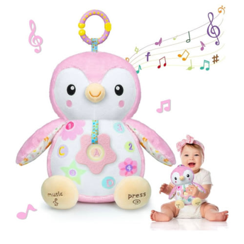 Musical Plush Penguin (Pink)