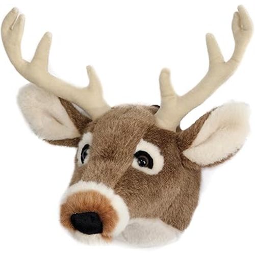 CARSTENS, INC. Woodland Nursery Décor Plush Trophy Wall Mount Head, White Tail Deer, Large