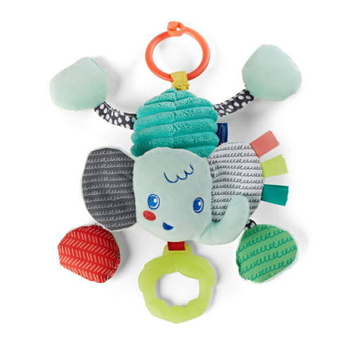 Infantino Pull & Play Jittery Pal Sensory Baby Toy, 6-12 Months, Multicolor Elephant