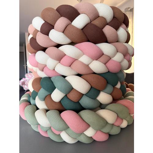 Handmade decorative braided cushion / 4 strands