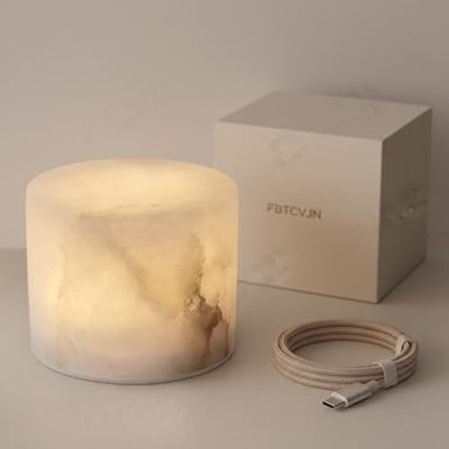 Marble Touch Light Onyx Marble Luxury Table Lamp Type-C Rechargeable Tap Bedside Night Lights Dimmable Eye-Caring Portable LED Ambient Lamp for Desk Nightstand Bedroom Tub Office Patio