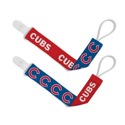BabyFanatic Officially Licensed Unisex Pacifier Clip 2-Pack - MLB Chicago Cubs - Officially Licensed Baby Apparel
