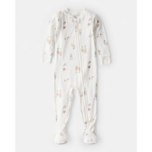 Baby Dog Print 2-Way Zip PurelySoft Pajamas - White - Carter's | Carter's