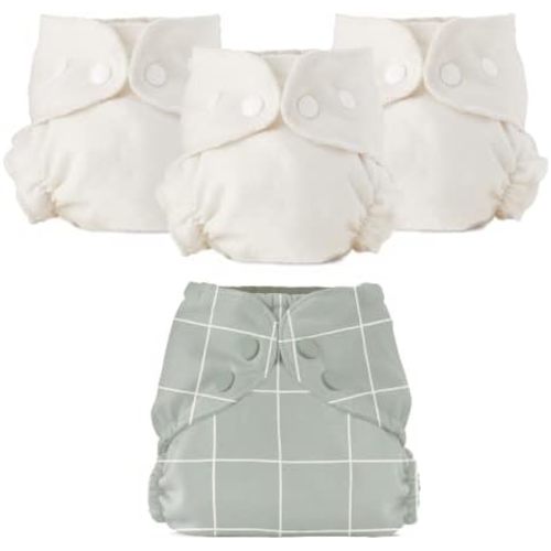 Esembly Cloth Diaper Set - 3 Inners & 1 Outer - Lattice, Size 1 (7-17lbs)