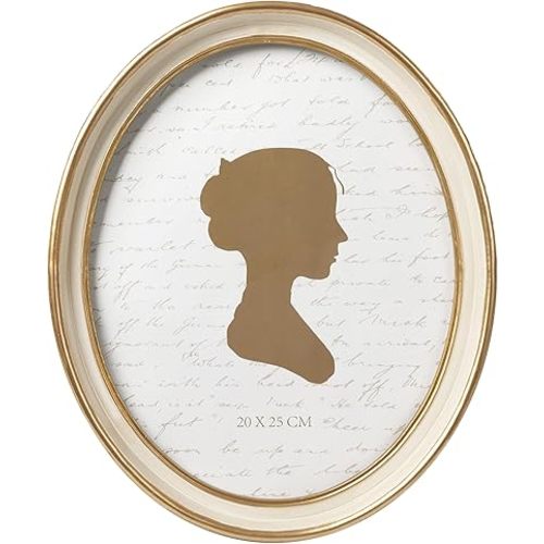 AELS 8x10 Inch Vintage Picture Frame, Elegant Antique Photo Frames with Glass Front, Photo Display, Tabletop Wall Hanging, Gift Ideas, Off-white Oval with Gold Trim