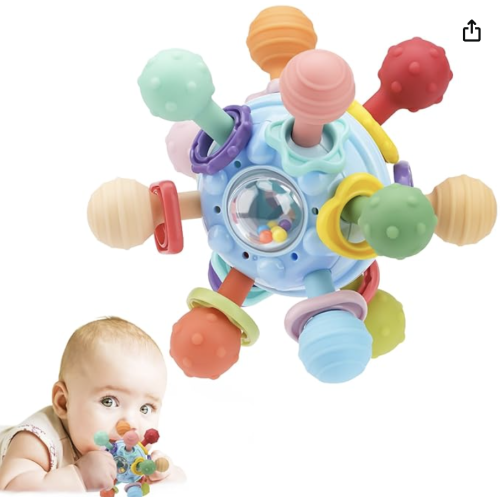 Baby Montessori Sensory Toys for 0-6 6-12 Months, Baby Teether Teething Toys for Babies 0 3 6 9 12 18 Months, Newborn Infant Learning Developmental Toys Gifts for 1 2 Year Old Boys Girls